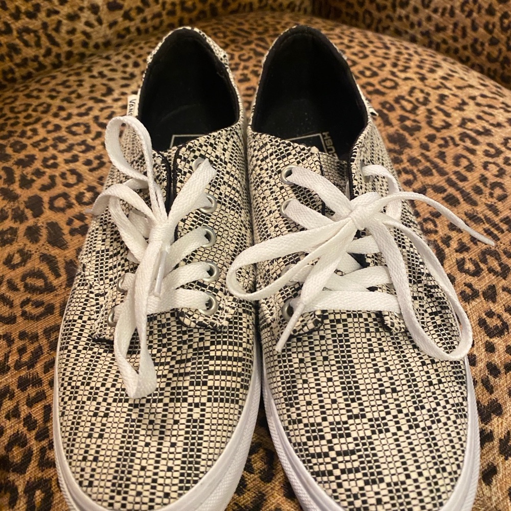 Vans Textured Black and ivory Sneakers